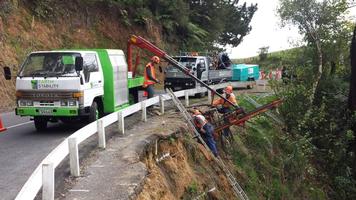 Drilling Ground Anchors With Hiab Mounted Drill